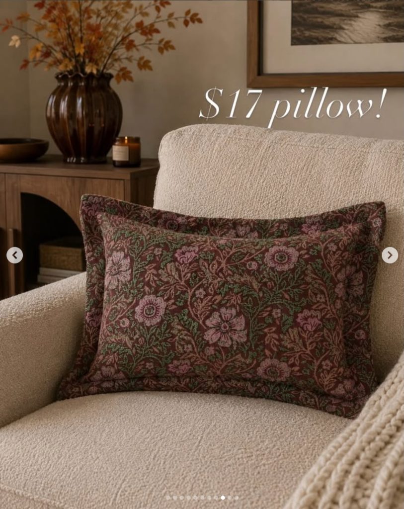 floral patterned pillow